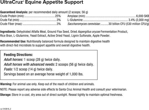 Show full view: UltraCruz Appetite Support Pellets Horse Supplement, 4-lb bag slide 4 of 4