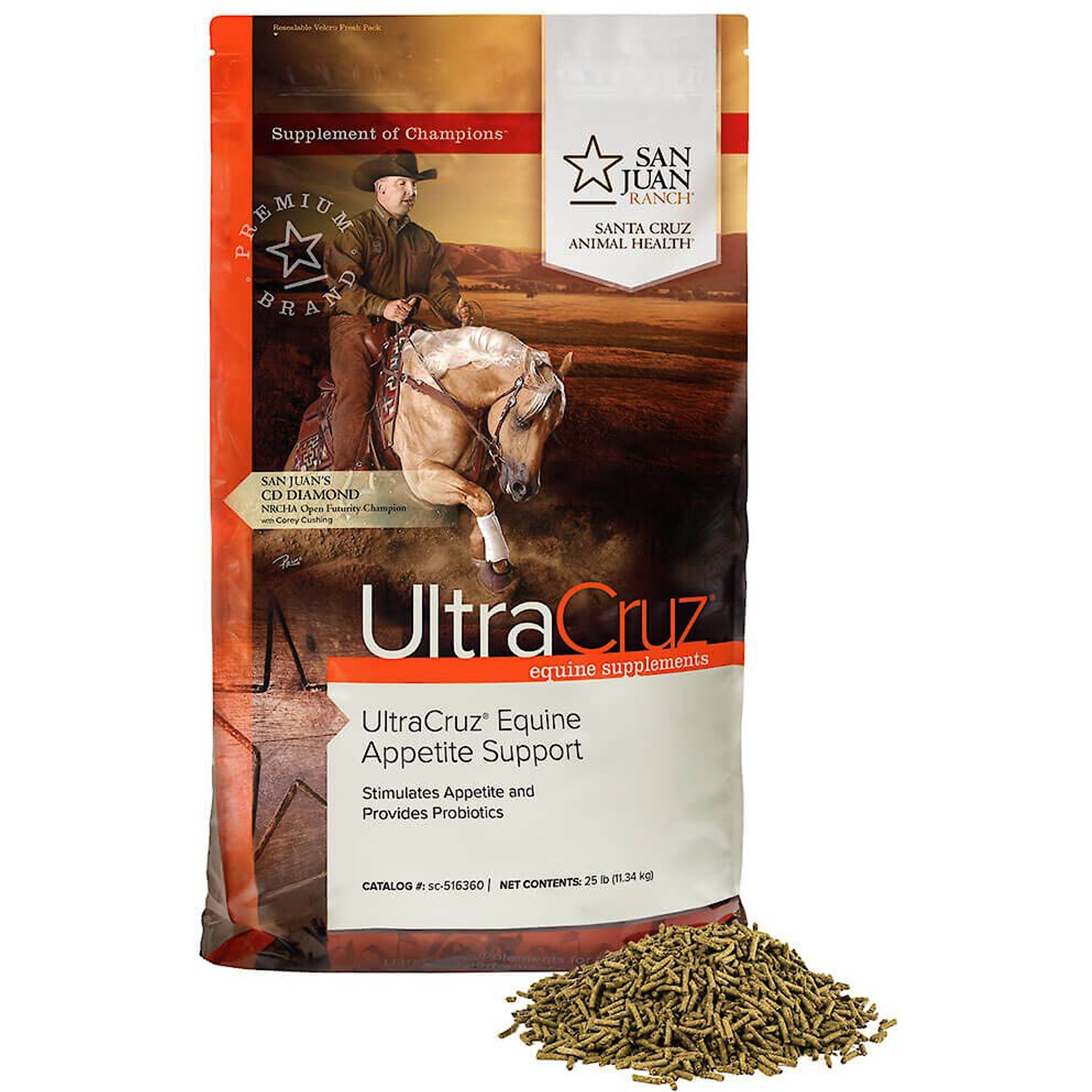 UltraCruz Appetite Support Pellets Horse Supplement, 25-lb bag