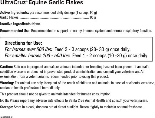 UltraCruz Garlic Flakes Immune Support Granules Horse Supplement, 10-lb bag