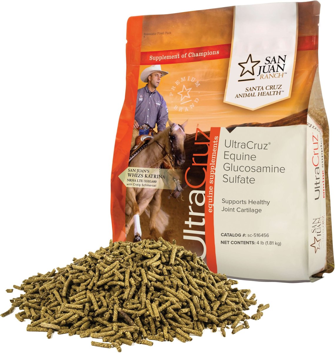 ULTRACRUZ Glucosamine Sulfate Joint Support Pellets Horse Supplement, 4