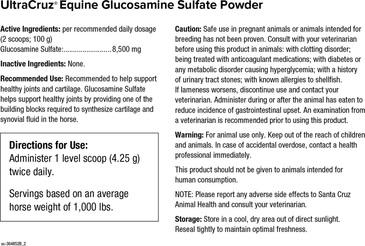 ULTRACRUZ Glucosamine Sulfate Joint Support Powder Horse Supplement, 4