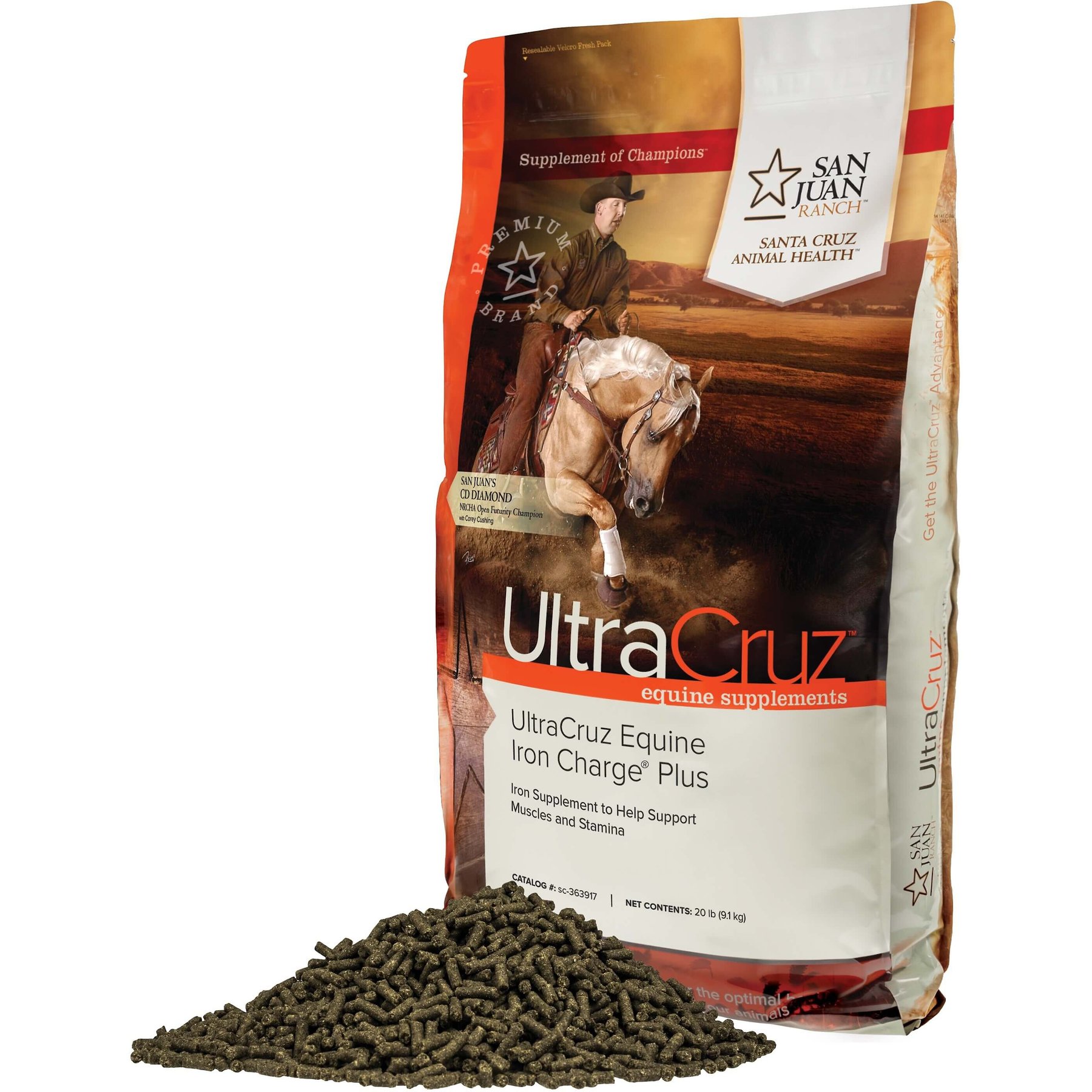 UltraCruz Iron Charge Plus Circulatory Care Pellets Horse Supplement, 20-lb bag