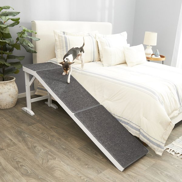 Frisco Deluxe Wooden Carpeted Cat & Dog Ramp, White slide 1 of 7