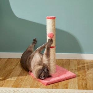 Frisco 21-in Sisal Cat Scratching Post with Toy, Coral