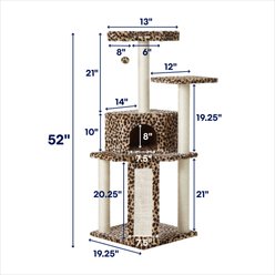 Frisco 52-in Faux Fur Cat Tree & Condo, Cheetah slide 2 of 6