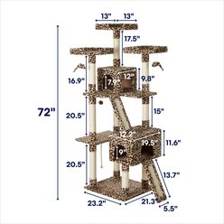 Frisco 72-in Faux Fur Cat Tree & Condo, Cheetah slide 2 of 5
