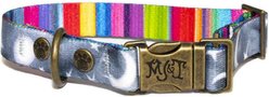 Merry Jane & Thor Starry Night Polyester Dog Collar, Silver & White, X-Small: 8.5 to 12-in neck, 5/8-in wide
