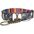 Merry Jane & Thor Starry Night Polyester Martingale Dog Collar, Silver & White, Medium: 13 to 20-in neck, 1.25-in wide