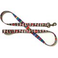 Merry Jane & Thor Looking Glass Polyester Dog Leash, Black, White & Red, Large: 5-ft long, 1-in wide