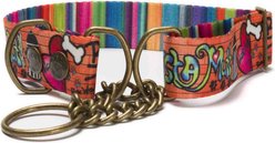 Merry Jane & Thor GangstaMutt Dogs Rule Polyester Martingale Dog Collar, Medium: 13 to 20-in neck, 1.25-in wide