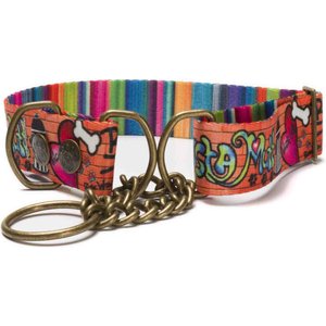 Merry Jane & Thor GangstaMutt Dogs Rule Polyester Martingale Dog Collar, Medium: 13 to 20-in neck, 1.25-in wide