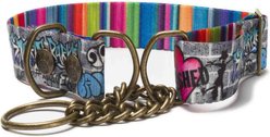 Merry Jane & Thor GangstaMutt Snarls Barkley Polyester Martingale Dog Collar, Medium: 13 to 20-in neck, 1.25-in wide