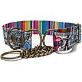 Merry Jane & Thor GangstaMutt Snarls Barkley Polyester Martingale Dog Collar, Large: 18 to 25-in neck, 1.25-in wide
