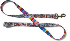 Merry Jane & Thor GangstaMutt Snarls Barkley Polyester Dog Leash, Small: 5-ft long, 5/8-in wide