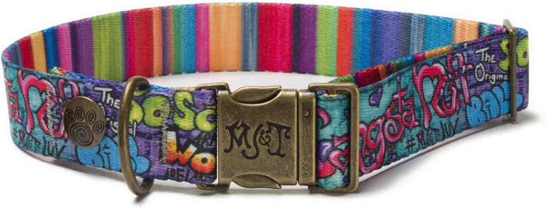 Merry Jane & Thor GangstaMutt Wag Swag Polyester Dog Collar, Medium: 13 to 20-in neck, 1.25-in wide slide 1 of 6