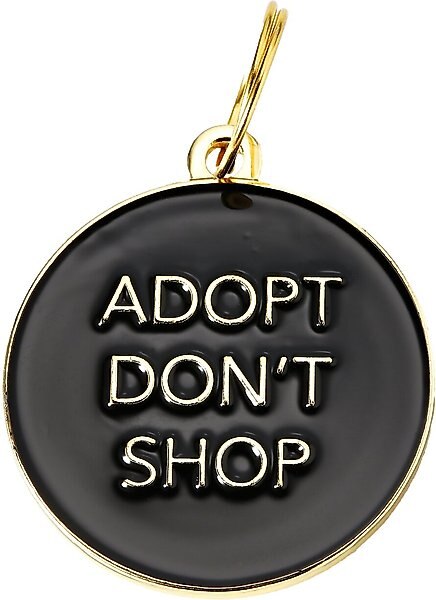 Two Tails Pet Company Adopt Don't Shop Personalized Dog & Cat ID Tag, Black slide 1 of 4