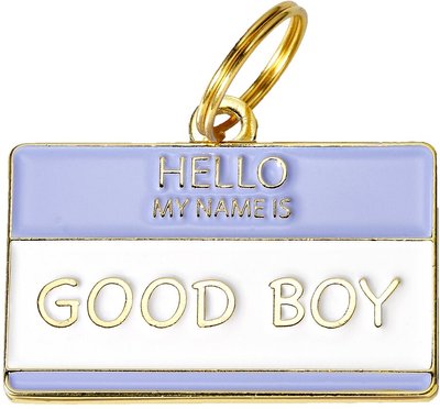 Two Tails Pet Company Hello My Name Is Good Boy Personalized Dog & Cat ID Tag, slide 1 of 1