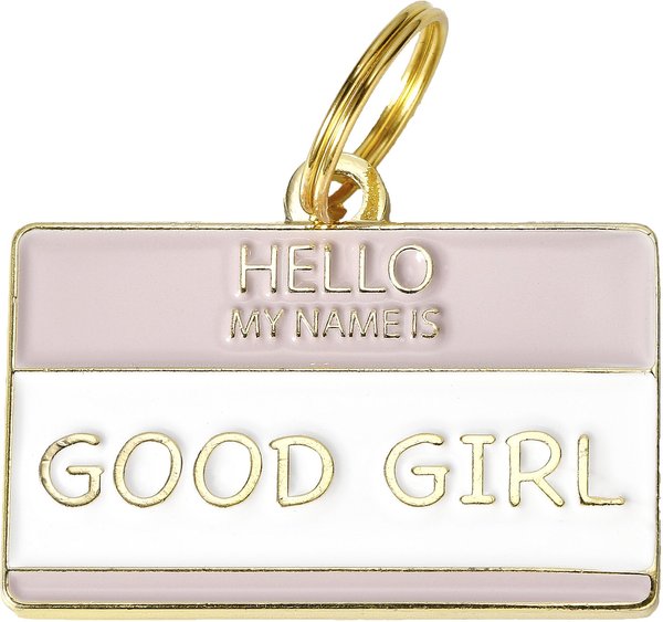 Two Tails Pet Company Hello My Name Is Good Girl Personalized Dog & Cat ID Tag slide 1 of 4