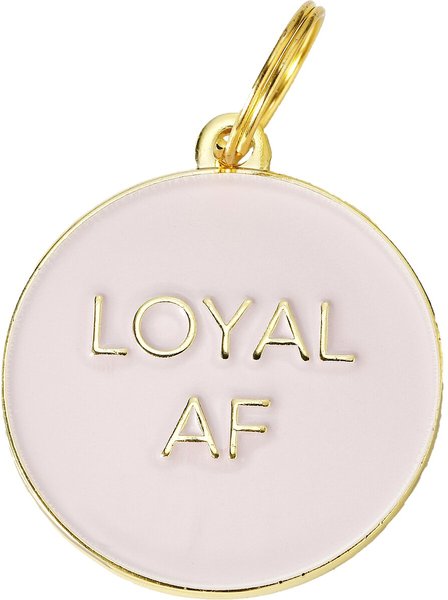 Two Tails Pet Company Loyal AF Personalized Dog ID Tag, Pink slide 1 of 4
