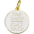 Two Tails Pet Company Nap Hard Play Hard Personalized Dog ID Tag