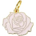 Two Tails Pet Company Rose Personalized Dog & Cat ID Tag, Pink & Gold