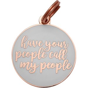 Two Tails Pet Company Have Your People Call My People Personalized Dog & Cat ID Tag, White