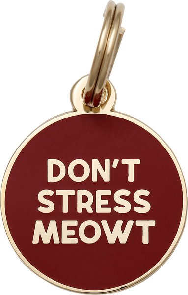 Two Tails Pet Company Don't Stress Meowt Personalized Cat ID Tag slide 1 of 3
