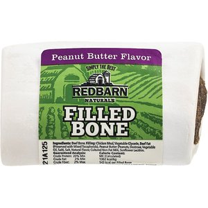 Redbarn Filled Bone Natural Peanut Butter Flavor Chew Dog Treat, Small, 3.5-oz