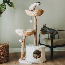 Mau Lifestyle Cento 46-in Modern Wooden Cat Tree & Condo, White