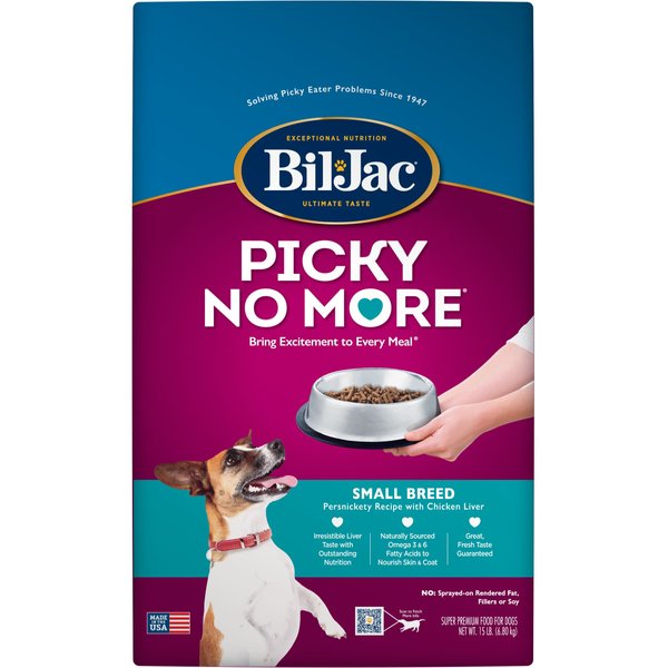 BILJAC Picky No More Small Breed Chicken Liver Recipe Dry Dog Food, 15