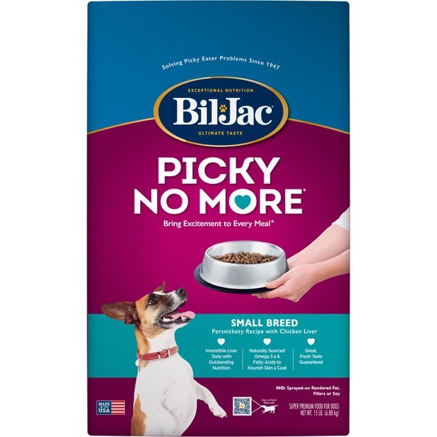 BILJAC Picky No More Small Breed Chicken Liver Recipe Dry Dog Food, 15