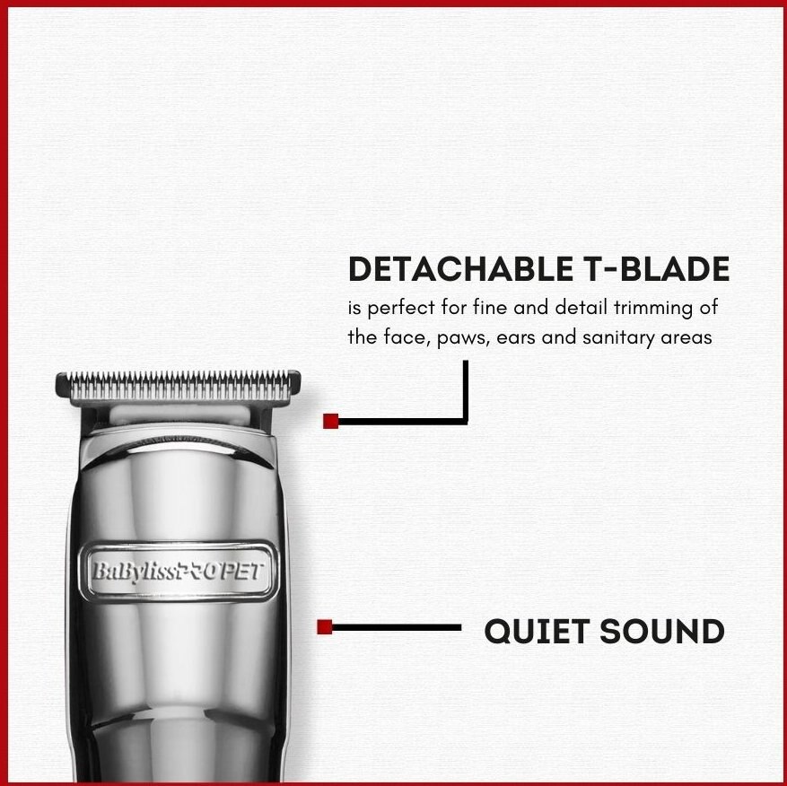 BABYLISS PRO PET Professional Metal Pet Trimmer, Silver