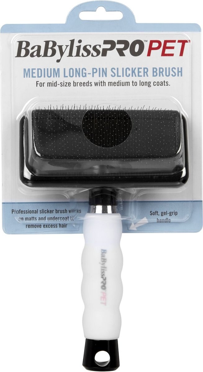 BABYLISS PRO PET Long Pin Slicker Pet Brush, Medium