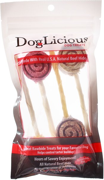 Canine's Choice DogLicious Munchy Lollipop Rawhide Dog Treats, 4 count slide 1 of 2