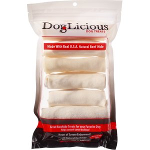 Canine's Choice DogLicious 4" Natural Curls Rawhide Dog Treats, 7 count