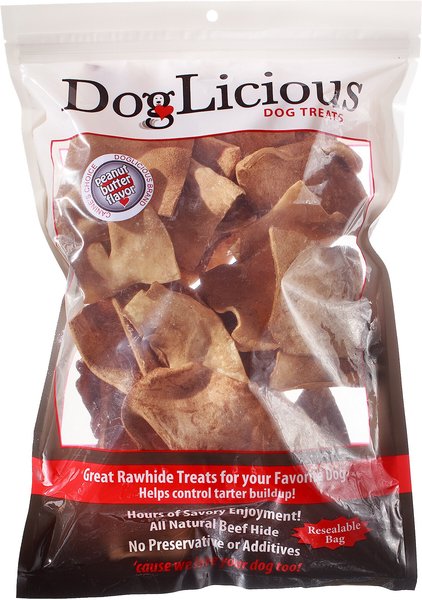 Canine's Choice DogLicious Peanut Butter Chips Rawhide Dog Treats, 1-lb bag slide 1 of 5