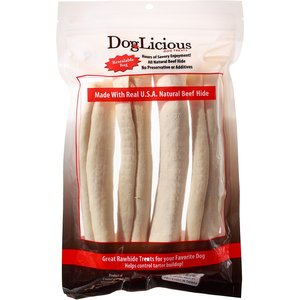 Canine's Choice DogLicious 8" Natural Rawhide Rolls Dog Treats, 4 count