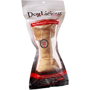Canine's Choice DogLicious Peanut Butter Flavor Bone Rawhide Dog Treat, 8 - 9 inches