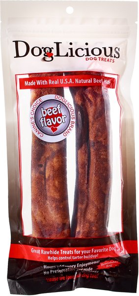 Canine's Choice DogLicious 8" Beef Flavor Rolls Rawhide Dog Treats, 2 count slide 1 of 2