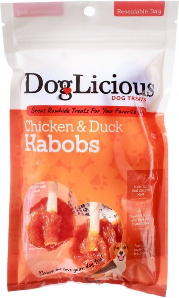 Canine's Choice DogLicious Chicken & Duck Kabobs Rawhide Dog Treats slide 1 of 2