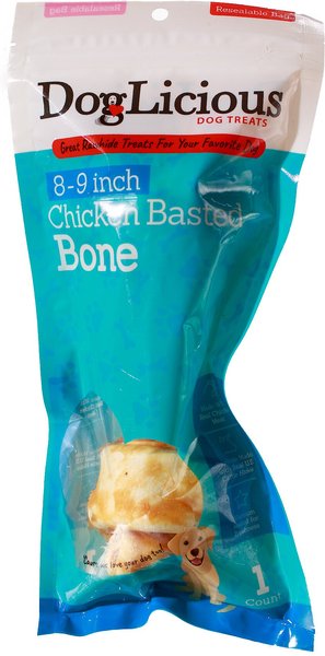 Canine's Choice DogLicious 8 - 9" Chicken Basted Bone Rawhide Dog Treat slide 1 of 5