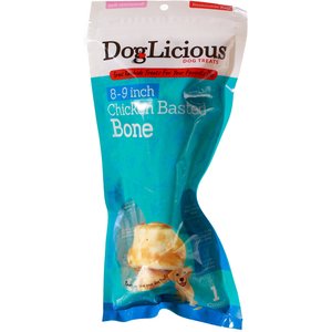 Canine's Choice DogLicious 8 - 9" Chicken Basted Bone Rawhide Dog Treat