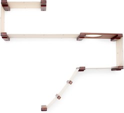 CatastrophiCreations Play Wall Mounted Activity Cat Tree Shelf Set, English Chestnut/Natural slide 2 of 8