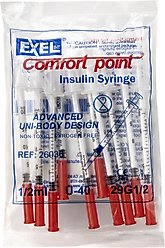 Exel Comfort Point Insulin Syringes U-40 0.5-in x 29G, 0.5-cc, 10 syringes