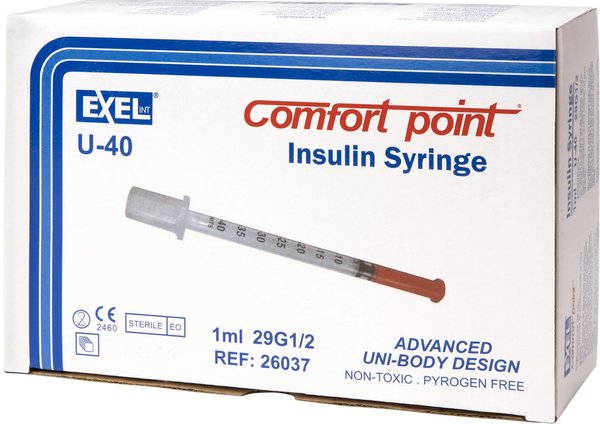 Exel Comfort Point Insulin Syringes U 40 29 Gauge X 0 5 In 1cc 10 Syringes Chewy Com