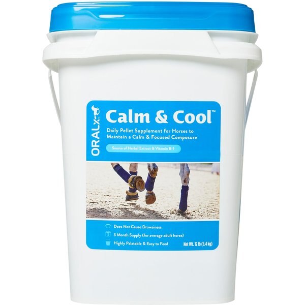 ORALX Calm & Cool Daily Calming Hay Flavor Pellets Horse Supplement, 12