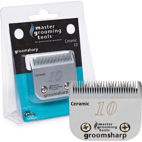 MASTER GROOMING TOOLS GroomSharp Ceramic Pet Grooming Blade, Size 10