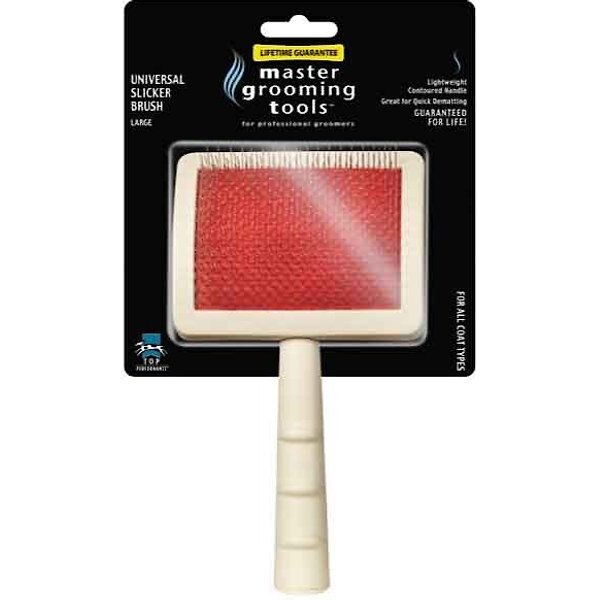 MASTER GROOMING TOOLS Ergonomic Slicker Pet Brush, Teal, Large