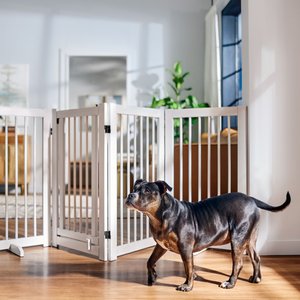 Frisco Deluxe Configurable 4-Panel Wood Dog  Gate,36-in, White