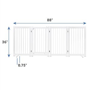 Frisco Deluxe Configurable 4-Panel Wood Dog  Gate,36-in, White